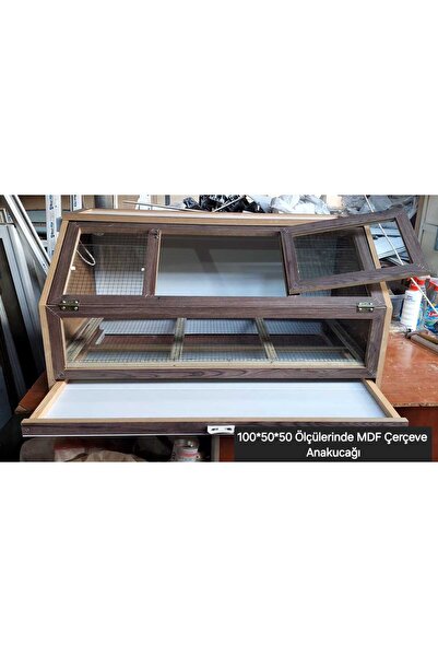 Harikalar Diyarı Çiftlik Mdf Çerçeve Civciv Büyütme Kafesi Yeni - Otomatik Isıtmalı Civciv Kafesi - 100x50x50 Ölçülerinde