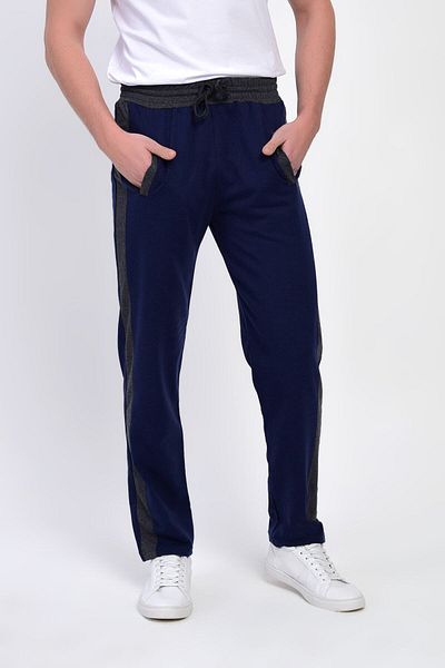 DYNAMO Pantaloni de sport pentru bărbați bleumarin cu talie elastică și dungi pe laterale