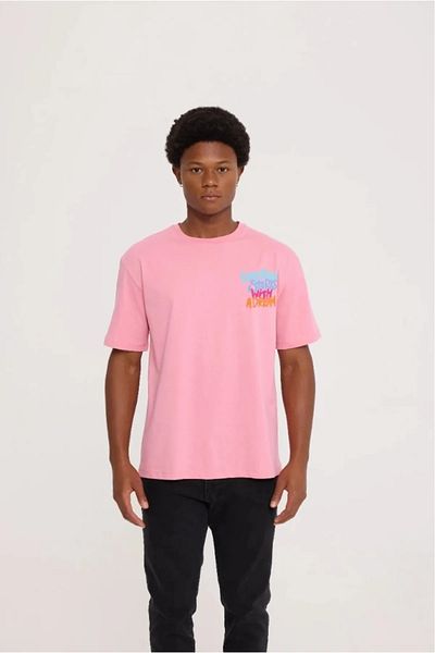 The Crow Crew Neck Printed Pink Men's T-shirt Tc 9024