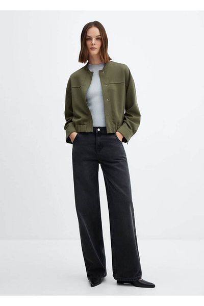 MANGO Woman Ozdobná bunda typu bomber s prošíváním