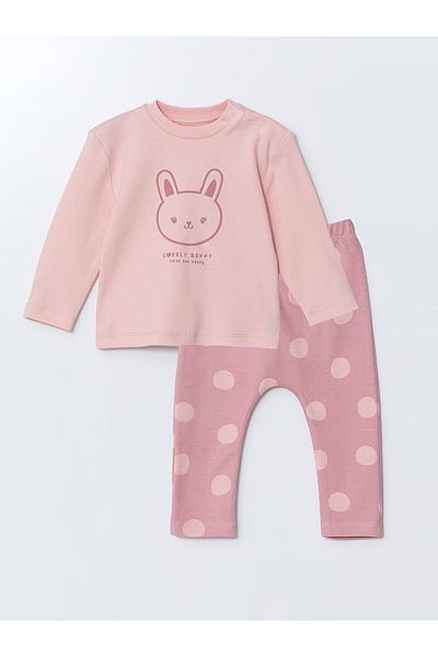 LC Waikiki Lcwk Long Sleeve Baby Girl T-Shirts and Pants 2Pcs