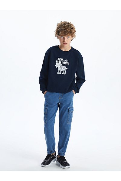 LC Waikiki Boy's Thick Sweatshirt with Crew Neck