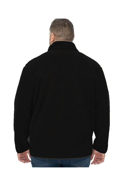 Meri Men's Plus Size Black Non Pilling Anti Pilling Fleece Coat