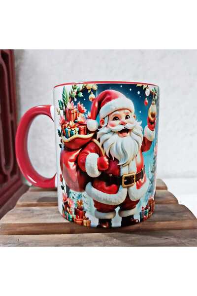 Mugs and love Noel Baba Yılbaşı Kişiselleştirilebilir Porselen Kupa