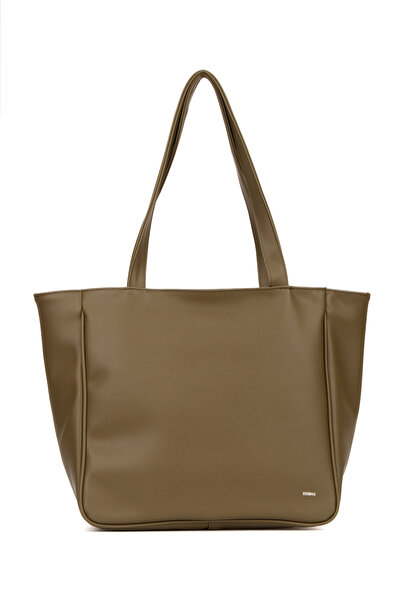 Newish Polo Geantă de mână și de umăr Justen din piele kaki pentru femei