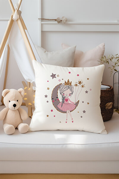 Talia Home Husă de pernă decorativă din 3 piese cu model de fată care se șepc...