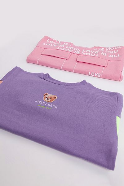 Harika KIDS Girl's Medium Thickness Printed 2-Pack Sweatshirt