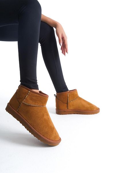 Italyty Shoe Γυναικείες μπότες Miny Suede Flat Sole με γούνα στο εσωτερικό