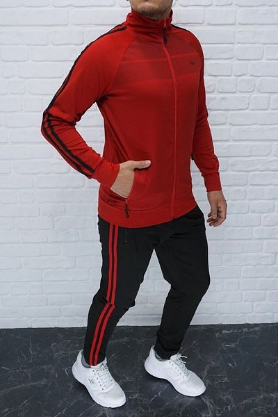 DYNAMO Men's Red Tracksuit Set Diver Fabric Side Striped