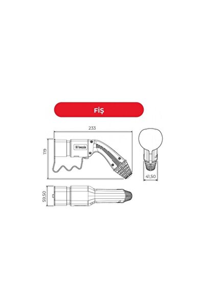 Bemis Elektrikli Araç Kablolu Şarj Seti 22kw Bev-5032-1208(TRİFAZE 32A 8METRE)