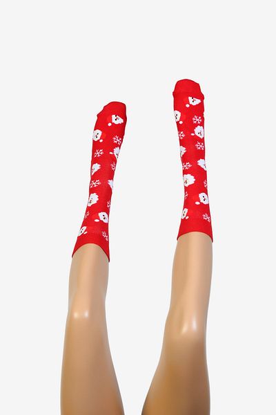 Moda1001 Santa Claus Themed New Year Women's Socks - Red