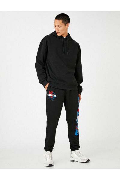 Koton Basic Jogger Sweatpants Lace Waist Pocket Slogan Printed