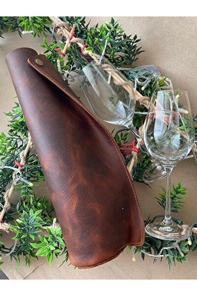 ALESTA LEATHER Suport pentru sticle de vin din piele naturală, lucrat manual ...