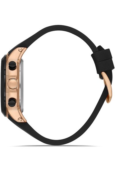DAVID GUNER Men's Wristwatch - Black Dial Rose, Multifunctional, Silicone Cord