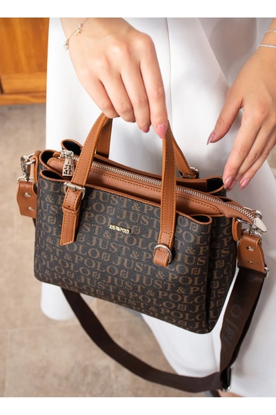 Just Polo Kadın Kahve Taba 4 Bölmeli Ayarlanabilir Uzun Askılı Çanta Ve Cüzda...