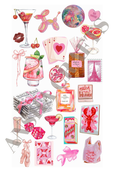 ANSHA CRAFTS I AM JUST A GIRL STICKER SETİ ( 3 Sayfa 91 Adet) - Bullet Journa...