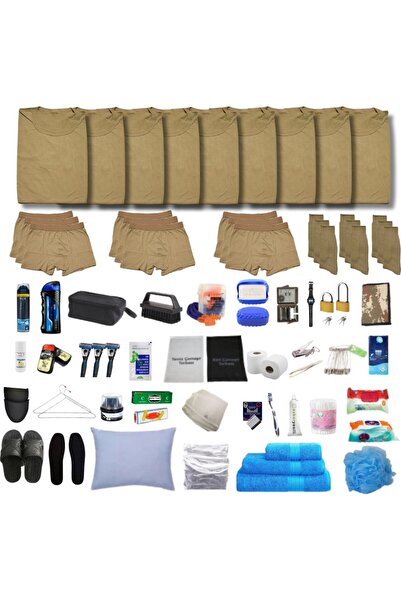 Mrc tactical 9'lu Her Şey Dahil Bedelli Askerlik Seti - Haki Fanila, Boxer, Ç...