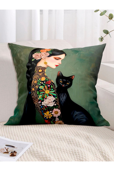 Ardizayn Black Cat, Velvet Fabric Throw Pillow, Μαξιλαροθήκη - Εκτύπωση διπλή...