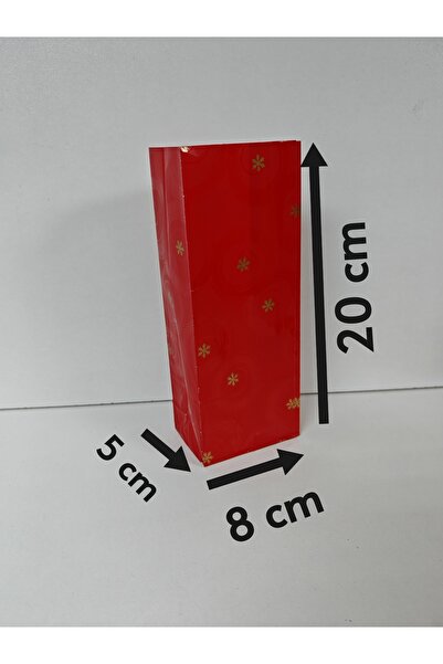 arminow YILBAŞI TEMALI RENKLİ DESENLİ KESE KAĞIDI - HEDİYE POŞETİ - 8x20x5 CM - 10 ADET - Ç021