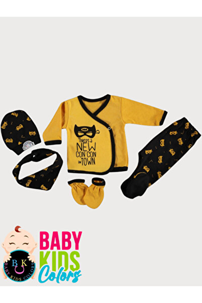 baby kids colors مجموعة خروج المستشفى من باتمان منقوشة مكونة من 5 قطع في صندو...