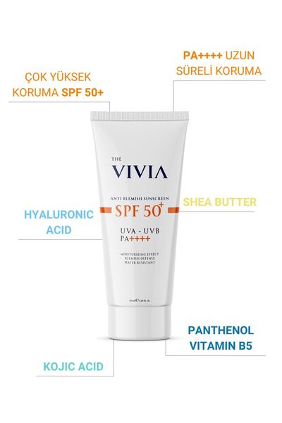 The Vivia Anti-Spot High Protection SPF50 Facial Sunscreen for All Skin Types 50 ml