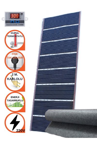 OXA 80X575 CM W3001 DİJİTAL TERMOSTATLI VE KEÇELİ KARBON FİLM ISITICI