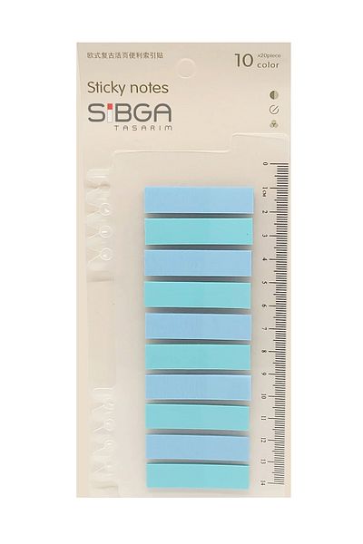 sibga tasarım Transparent Colored Post-It Note Paper - 200 Sheets Bookmark Sticker
