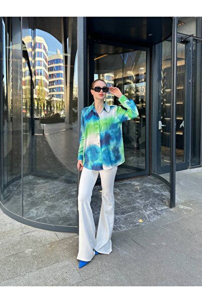 NEW STATION New Statıon ipek saten varyantlı gömlek