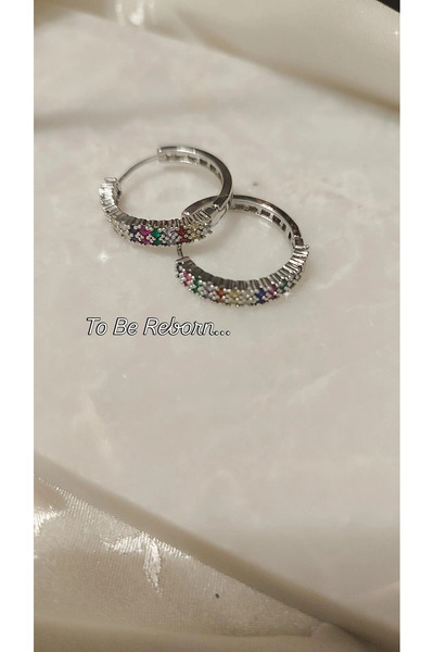 To Be Reborn Çelik Zirkon Taşlı Halka Küpe Özel Yılbaşı Hediyesi