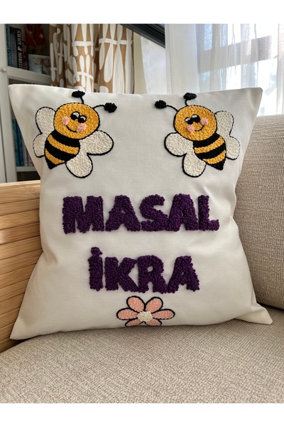 Lala İsme özel punch işlemeli bebek kırlent