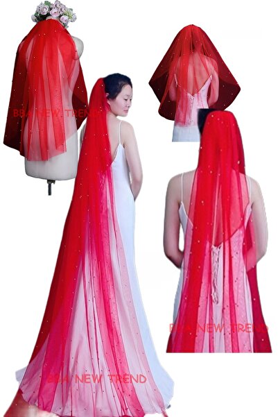 bbays new trend Gelin Duvağı,Gelinlik Aksesuarı Nikah ,İncili Gelin Duvak,İnc...