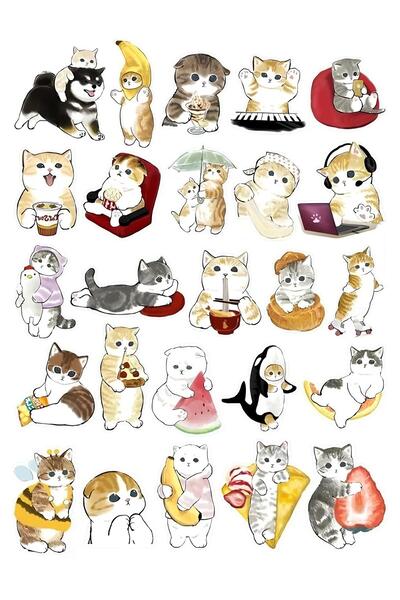 Belinay Bulutay Kedili Sticker Seti 4 (5 SAYFA 86 ADET)