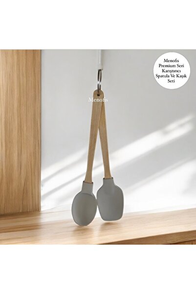 menofis Premium Seri 2 li Isıya Dayanıklı Silikon Kaşık Ve Spatula Seti
