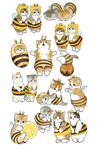 Belinay Bulutay Kedili Sticker Seti 6 (5 SAYFA 37 ADET)