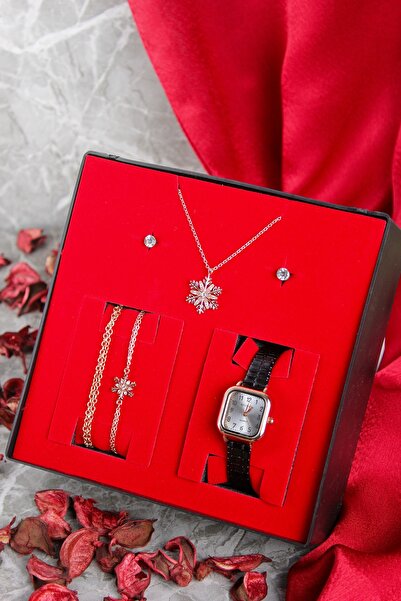 wesscollection Kadın Kol Saati Kolye Küpe ve Bileklik Seti