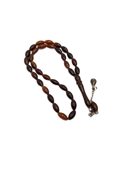 Han Ticarethane Mărgele de rugăciune din chihlimbar maro tăiat pudră