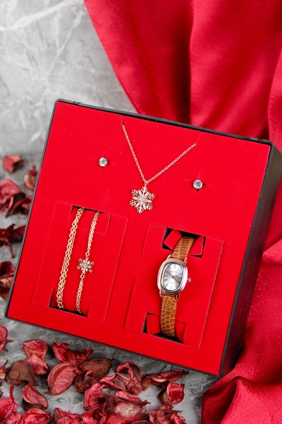 wesscollection Kadın Kol Saati Kolye Küpe ve Bileklik Seti