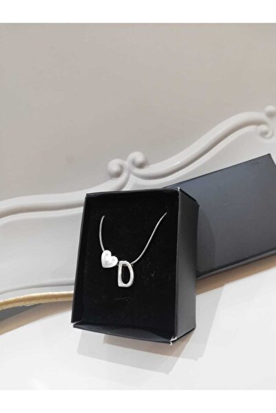 Judas Takı قلادة نسائية بسلسلة من الفولاذ الفضي على شكل قلب، قلادة بأحرف أولية