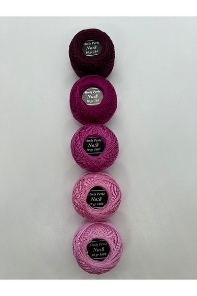 ALMİŞ Alış Perle Etamin-Cross Stitch 5'Li̇ Thread Set (10 Gr-No:8)