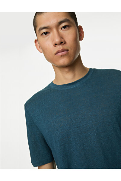 Marks & Spencer Kısa Kollu Saf Keten T-Shirt
