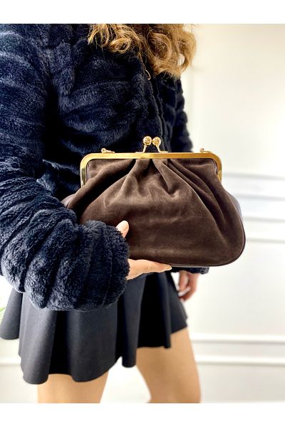 modvina Geantă de mână și de umăr pentru femei Bitter Brown din piele naturală de calitate premium