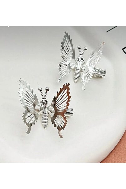 MİNAHOBİ 2-dijelna srebrna pokretna metalna kopča u obliku leptira