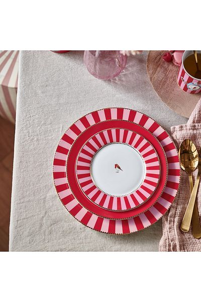 Pip Studio Love Birds Red Pink Porcelain Cake Plate 17 Cm