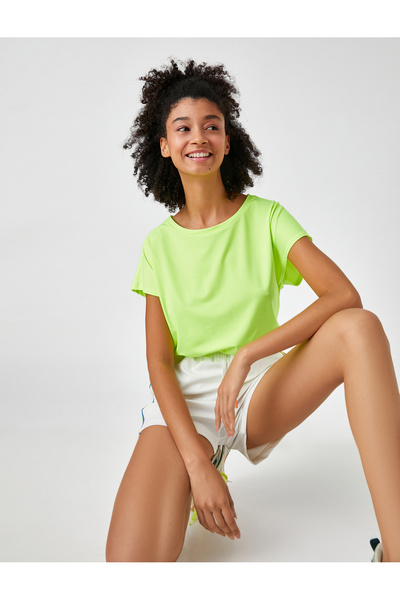 Koton Basic Sports T-Shirt Crew Lack