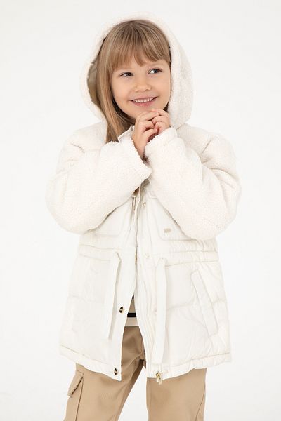 U.S. Polo Assn. Cream Girl's Coat - 50291504 -Vr071