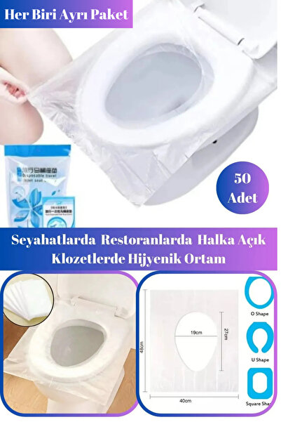 Hane Dostu Taşınabilir 50 Paket Kullan At Hijyenik Klozet Kapağı Poşeti | Her...