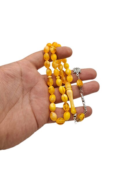 Han Ticarethane Culoarea Galbenă Beyzi Cut Powder Amber Tasbih