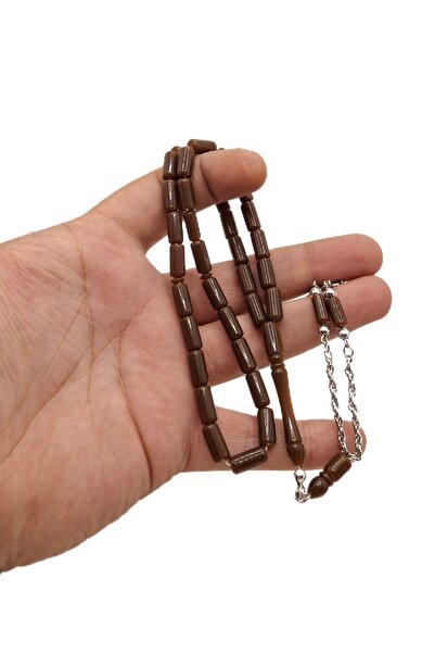 Han Ticarethane Mărgele de rugăciune din chihlimbar maro tăiat praf