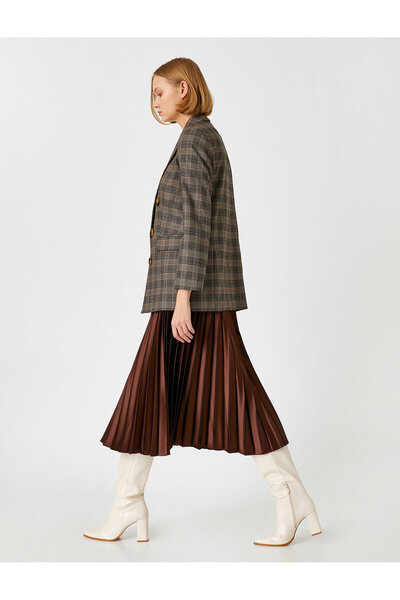Koton Pleated Midi Skirt
