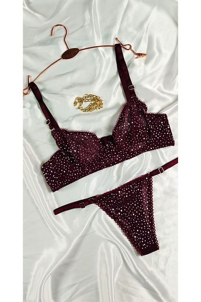 COLOR DE PIEL SET CHILOȚI DE SUtien cu buline DAMĂ
